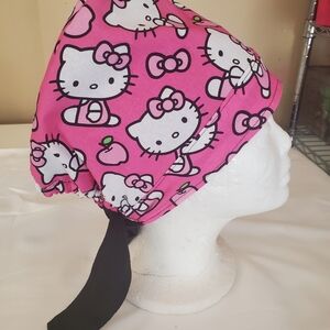 Pink Hello Kitty Scrub Cap Adult Sz Cotton New